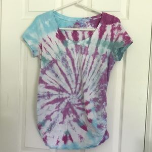 Custom hand dyed tie dye Maternity tee